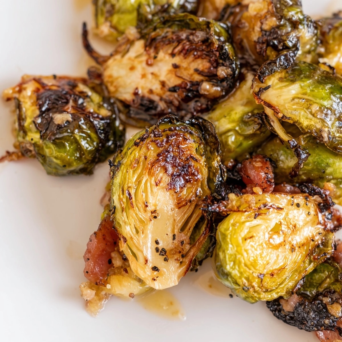 Sweet and salty: enjoy warm Maple Bacon Brussels Sprouts hot from the oven.