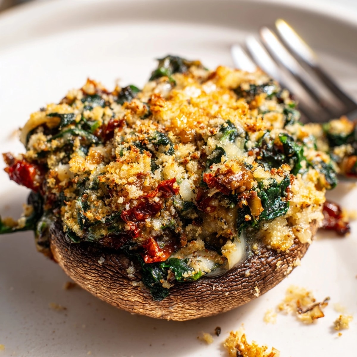 Baked Stuffed Portobello Mushrooms, bubbling with melted mozzarella and ricotta, earthy aroma filling the kitchen.
