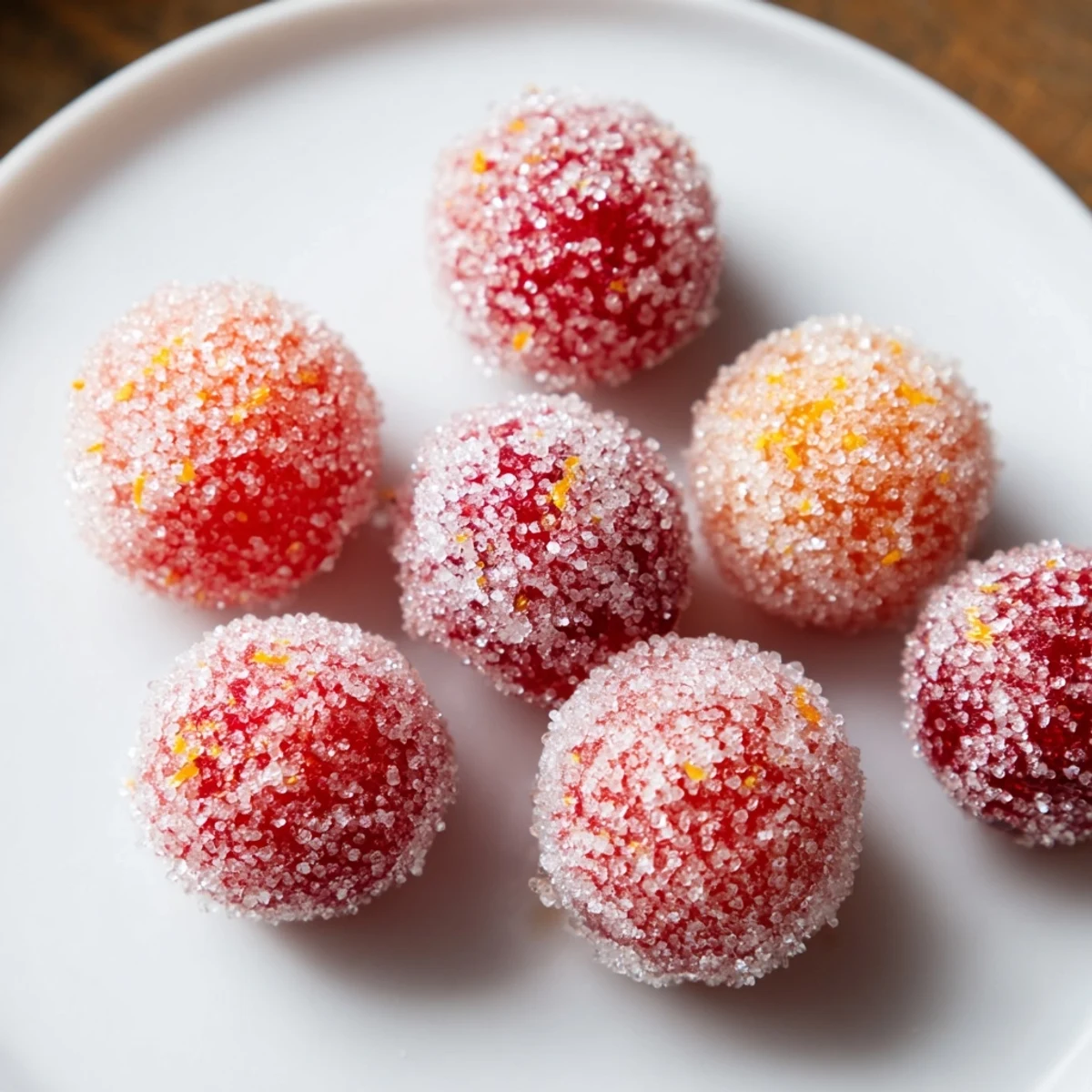 Jewel-toned sugared cranberry garnish, a festive and beautiful topping for holiday desserts and drinks.