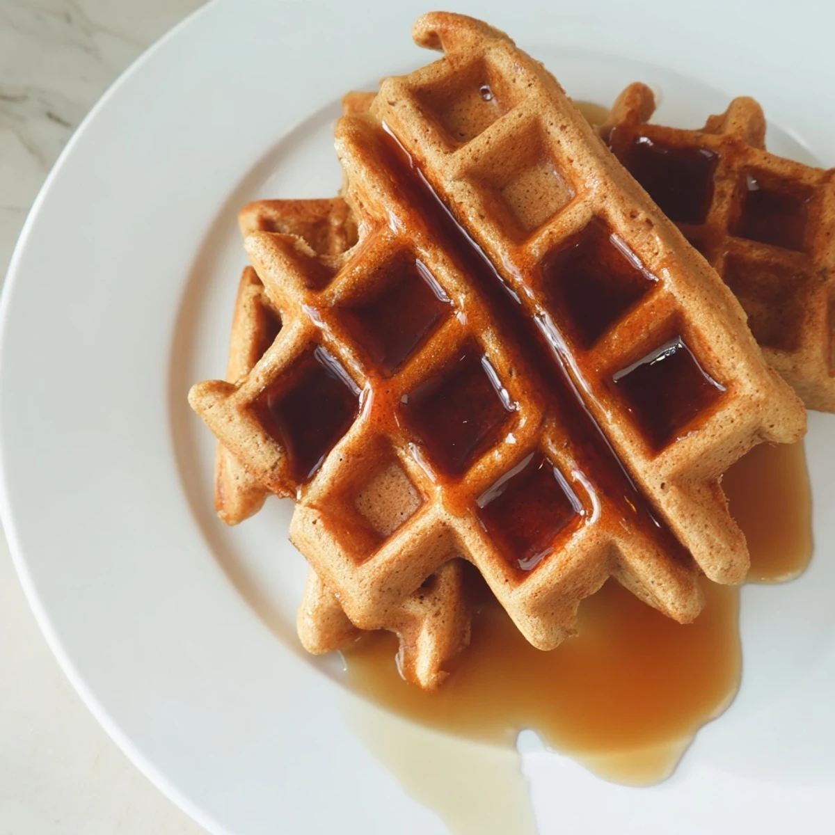 Gingerbread Waffles with Syrup