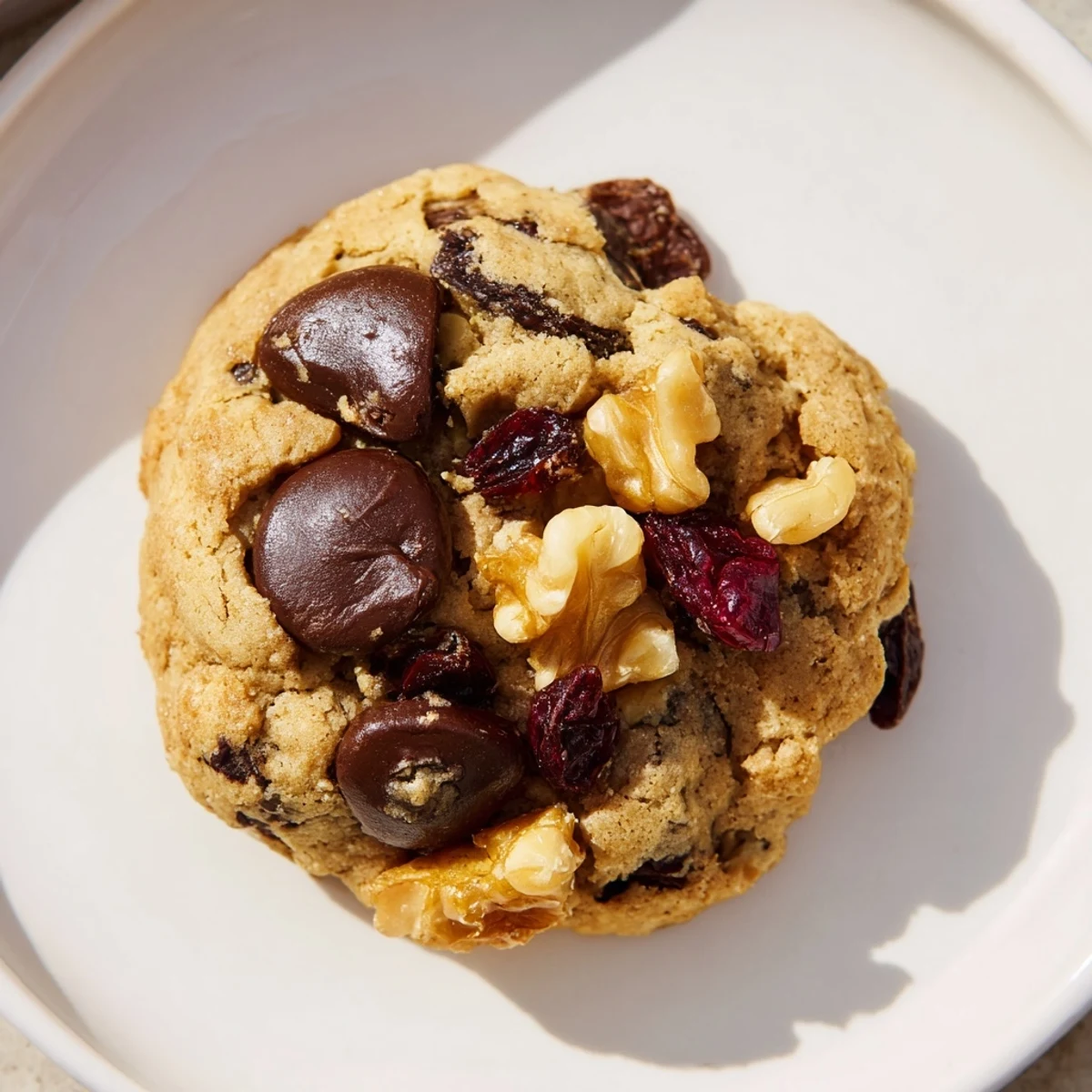 A rustic photo showcases the delicious texture of these homemade "Baked Goodness" cookies, ready to be enjoyed.