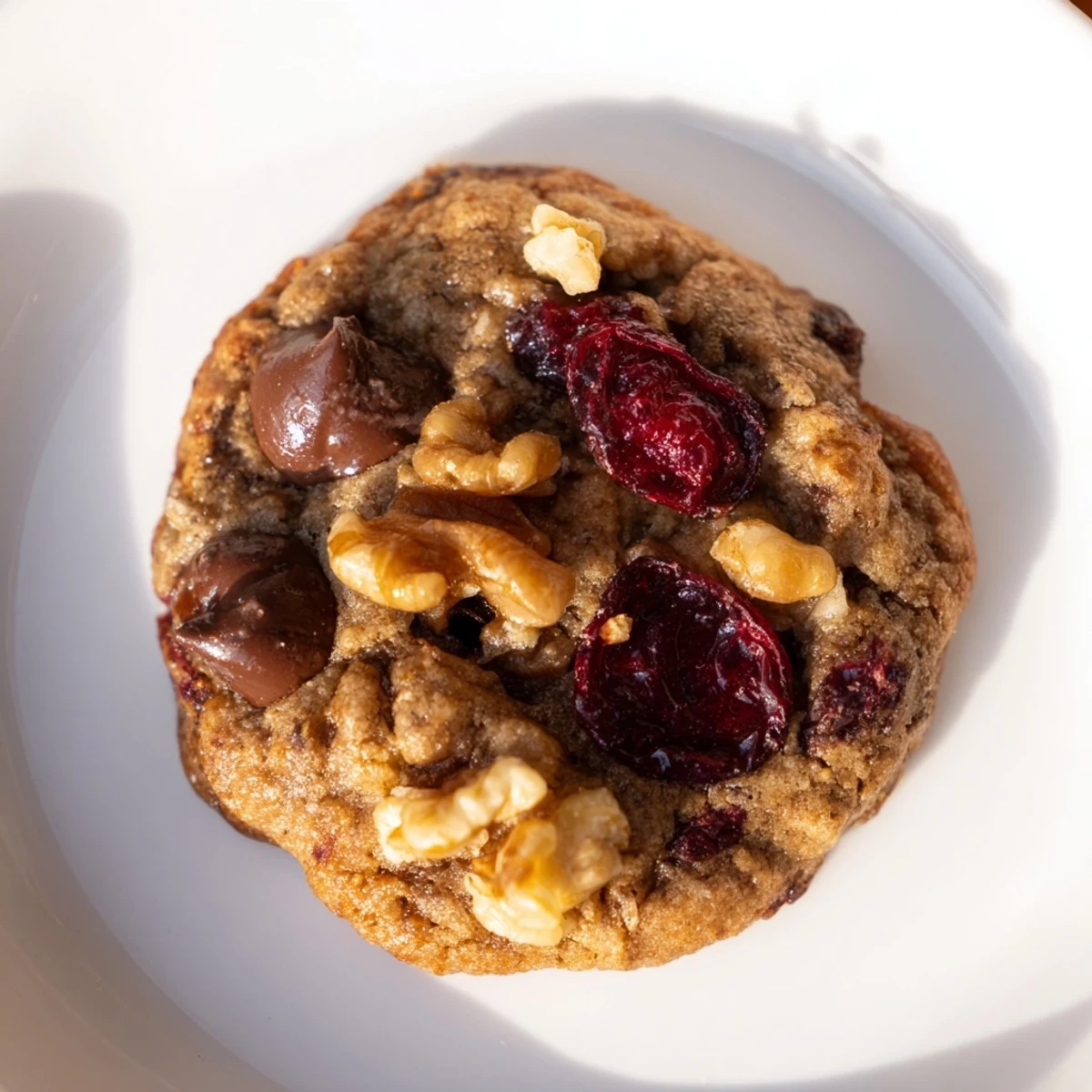 Freshly baked "Baked Goodness," featuring a mixture of nuts and chips, perfect for dessert or a snack.
