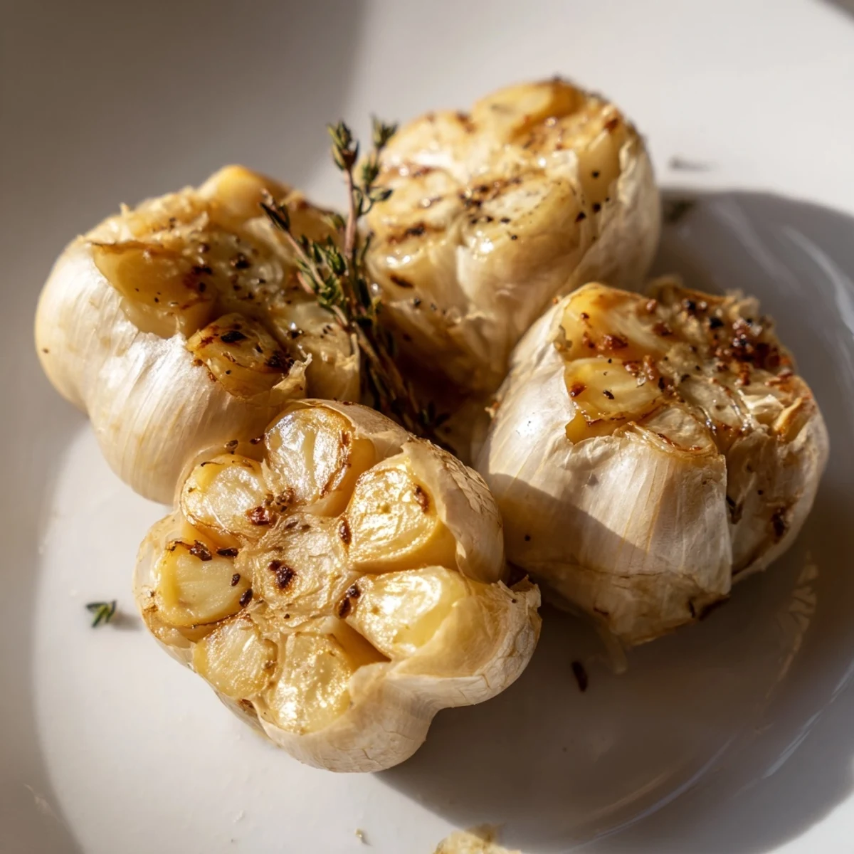 Golden-brown Garlic Clove Roasted, easily spreadable, perfectly roasted for delicious flavor enhancements.