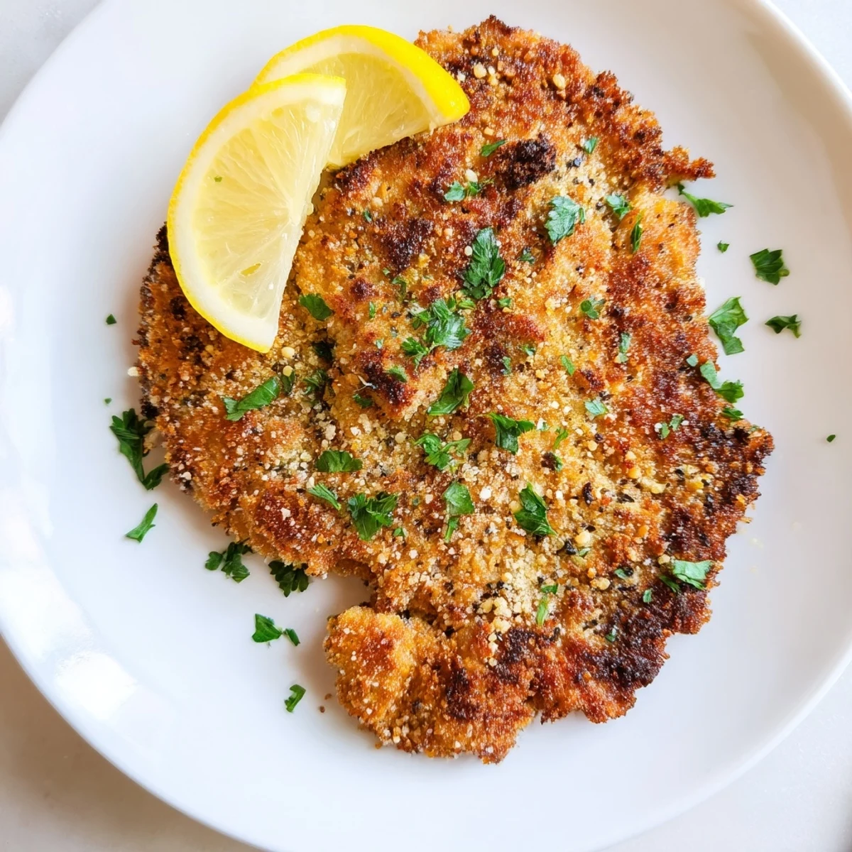 Golden, crispy Parmesan Chicken Cutlets, fresh from the skillet, ready for a satisfying Italian-American dinner.