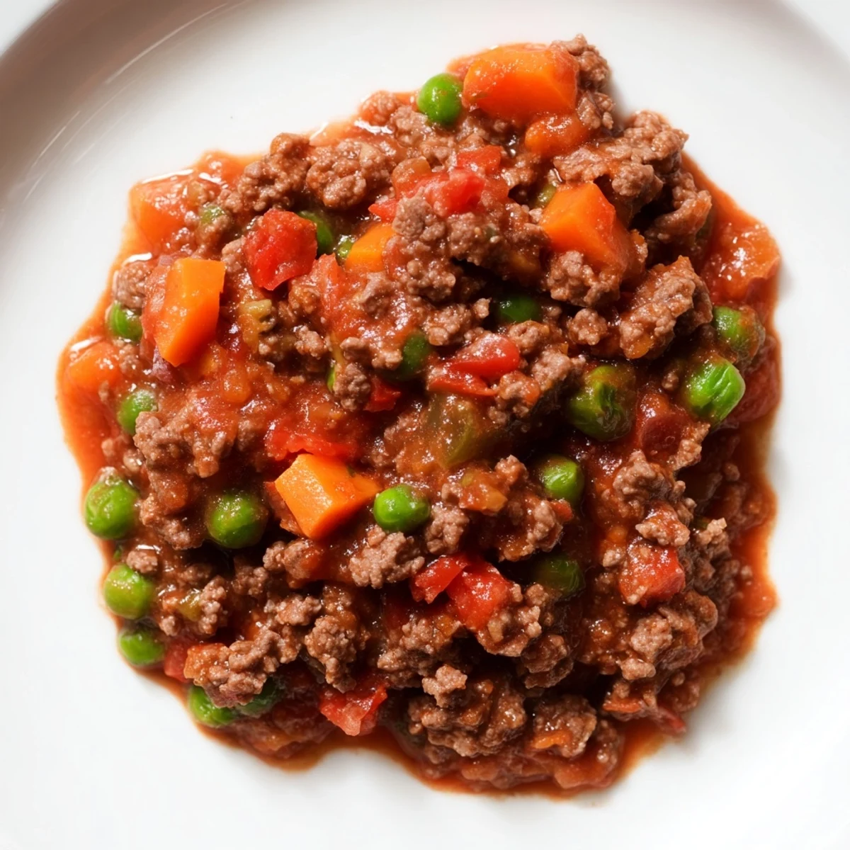 A steaming bowl of Classic Beef Mince Skillet showcasing tender beef and a rich, flavorful tomato sauce.