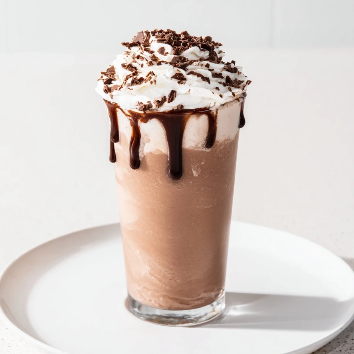 Thick and delicious chocolate milkshake in a tall glass, a classic American dessert ready for you.