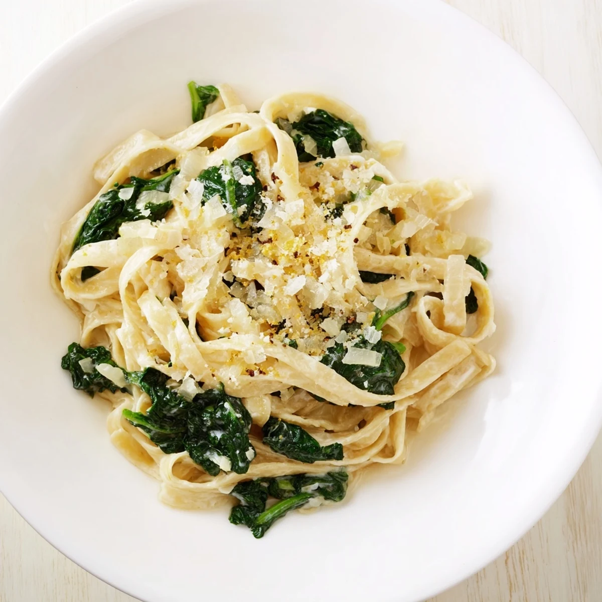 Close-up of freshly made Spinach Pasta; a comforting vegetarian dinner with bright flavors.