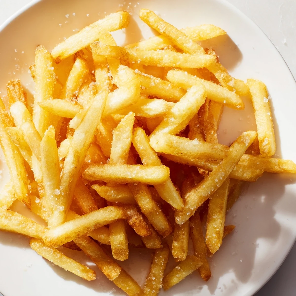 Steaming hot French fries, perfectly salted, awaiting a juicy burger for a classic meal.