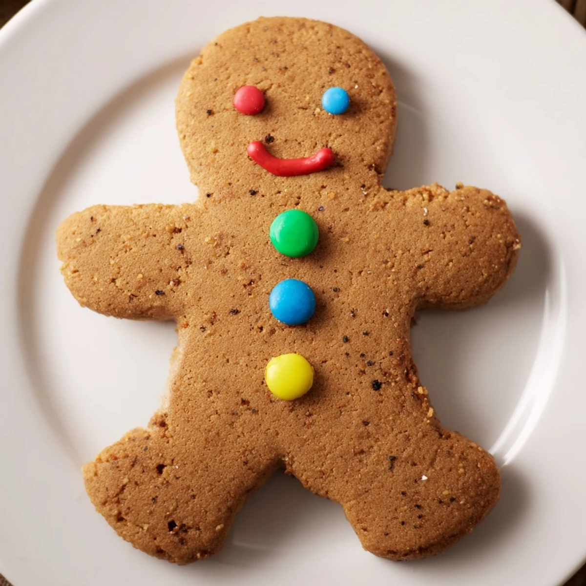 Warm, spiced gingerbread man cookies decorated with festive icing and colorful candies for treats.