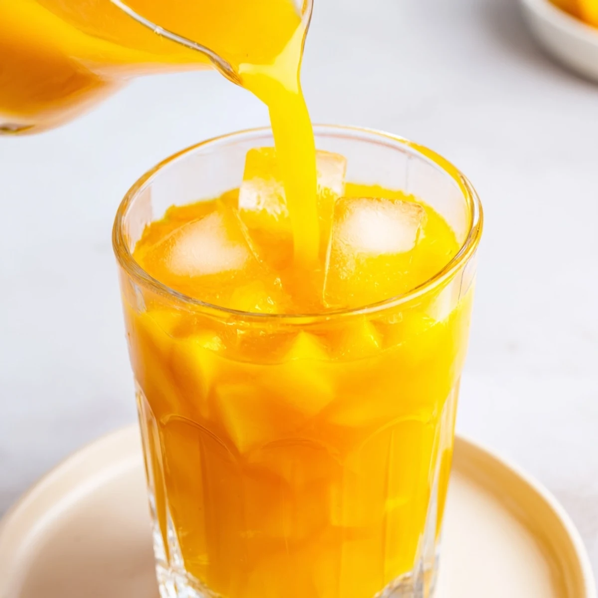 Brightly colored fruit juice, a healthy and delicious homemade drink, perfect for a sunny day.