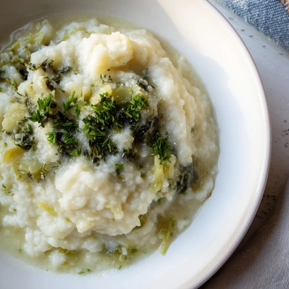 Close-up of a rich, golden Cream Soup, showcasing the creamy texture and inviting aroma of the main dish.