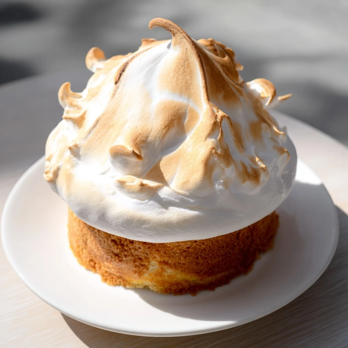 Homemade Baked Alaska, a stunning dessert with vanilla ice cream and toasted meringue.