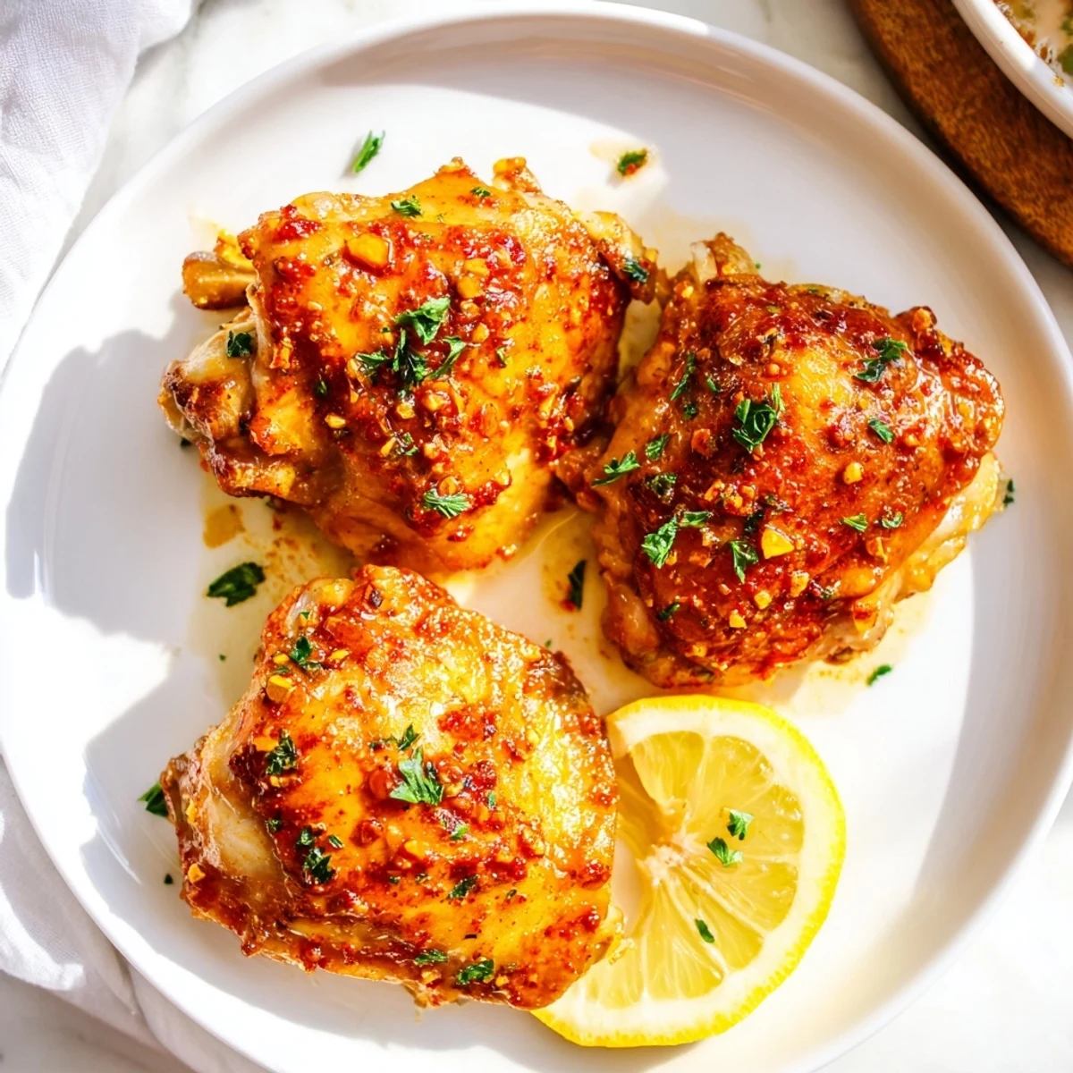 Golden-brown Vinegar Spiced Chicken, cooked in a skillet with a vibrant, tangy sauce, ready to serve.