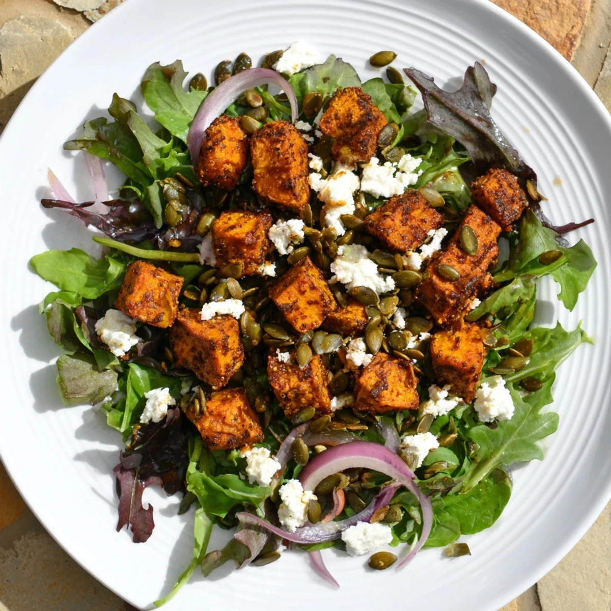 Roasted Pumpkin Feta Salad