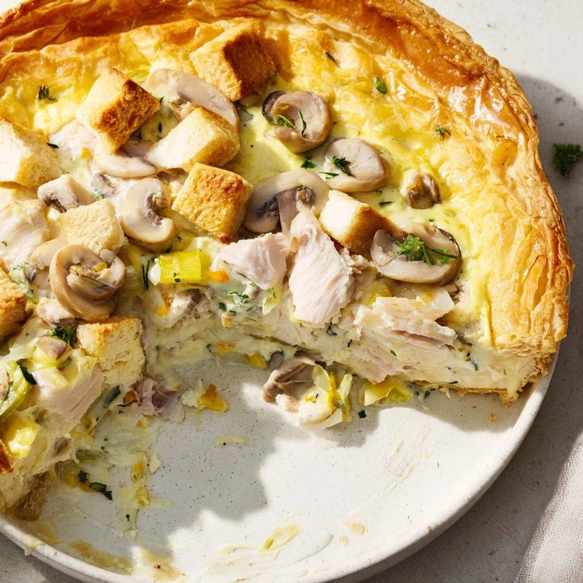 Creamy Chicken Mushroom Pie