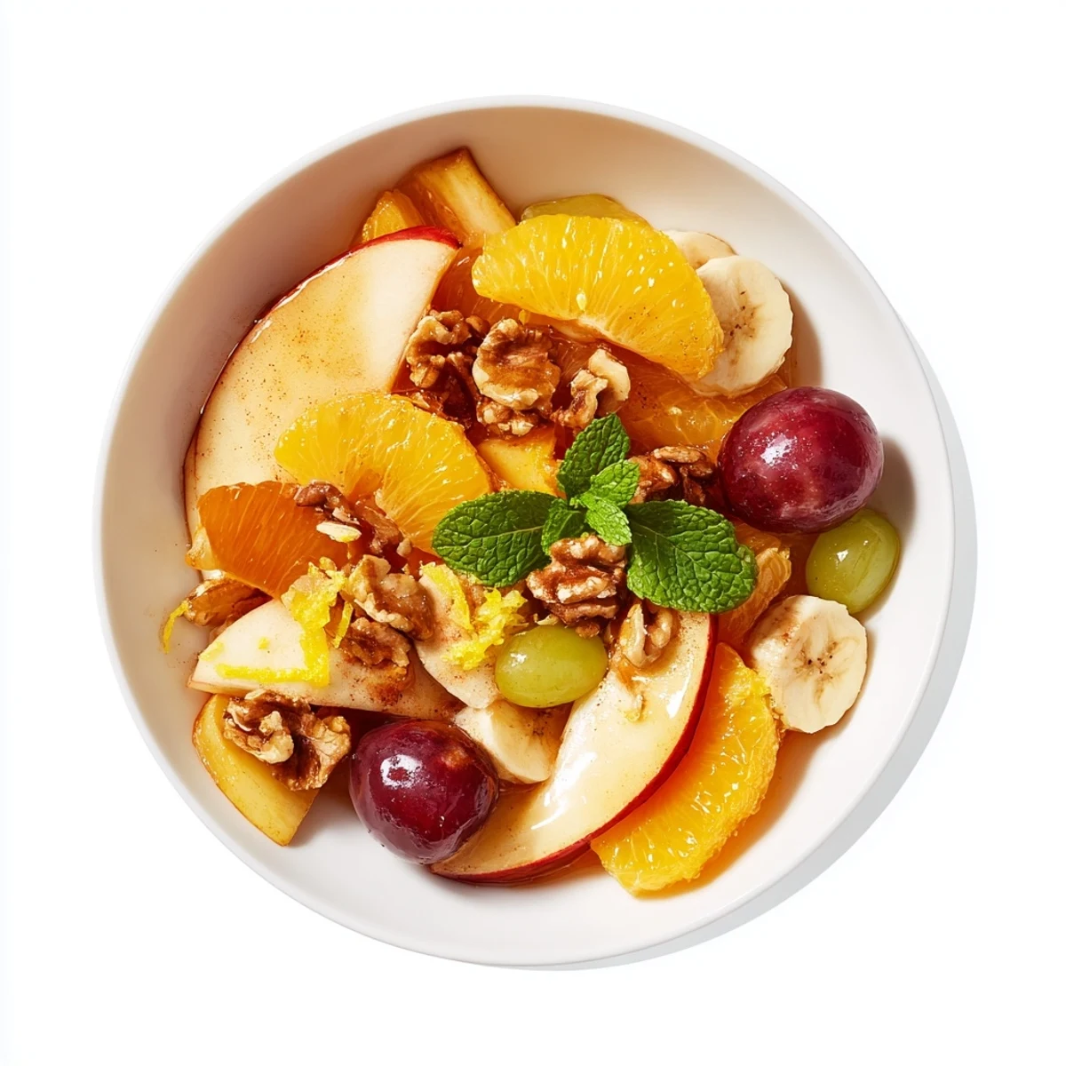 A bowl of delicious warm fruit salad, the perfect gluten-free and vegetarian dessert option.