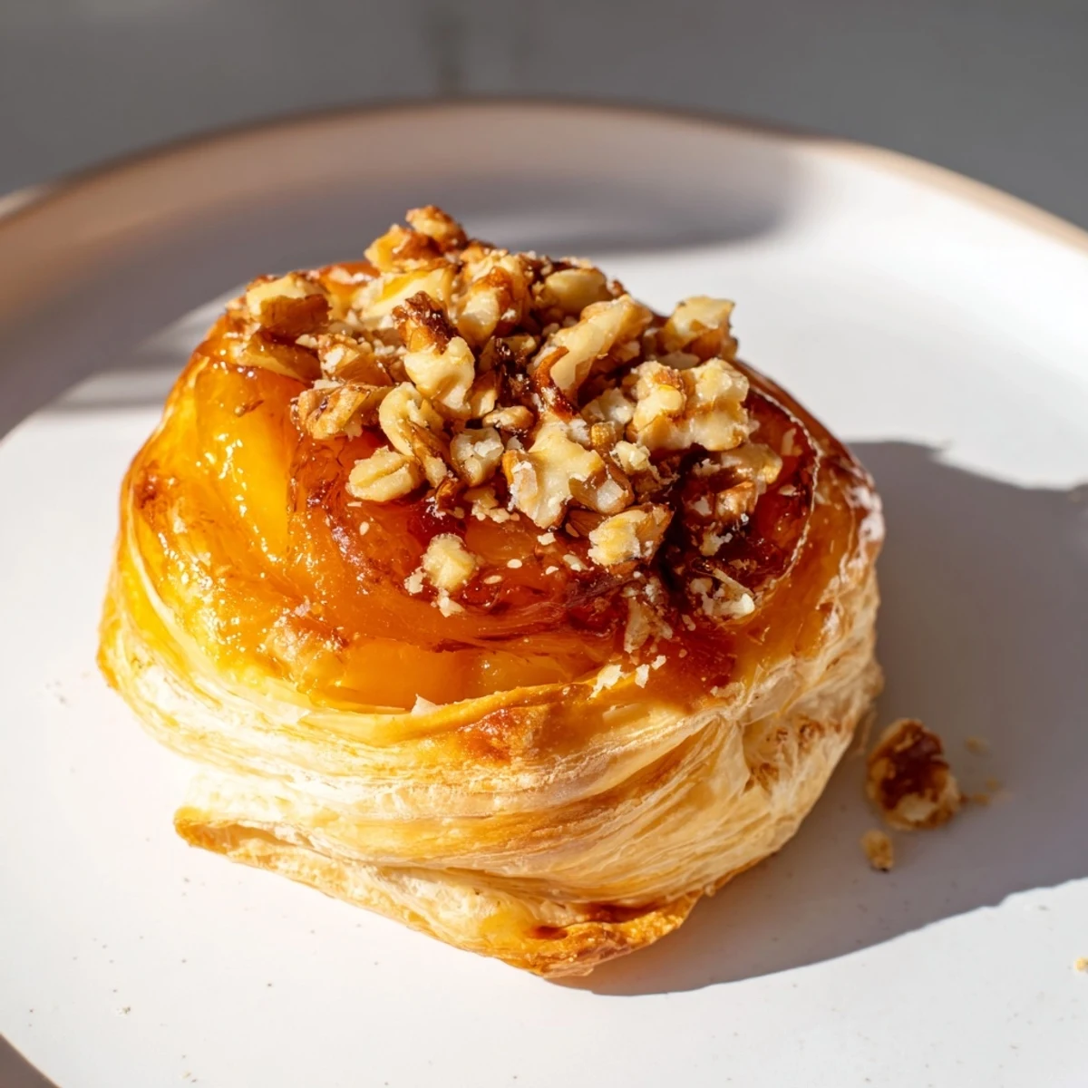 Savory and sweet Baked Brie, topped with fruit preserves, ready for a delightful bite.