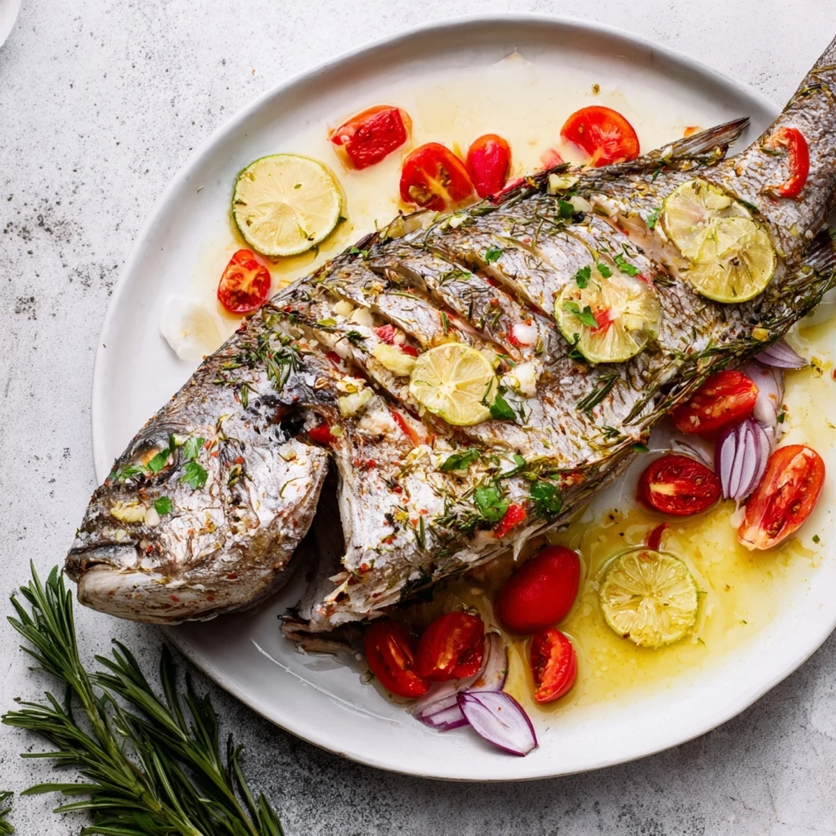 Baked Sea Bream Dish