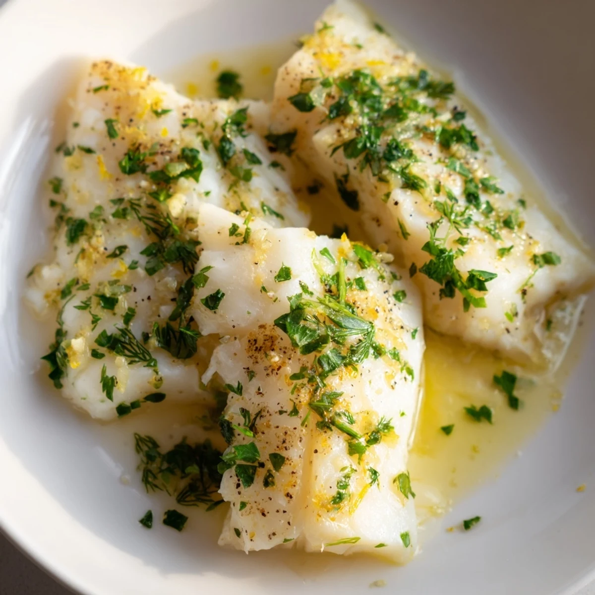Baked Cod Garlic Butter Herbs