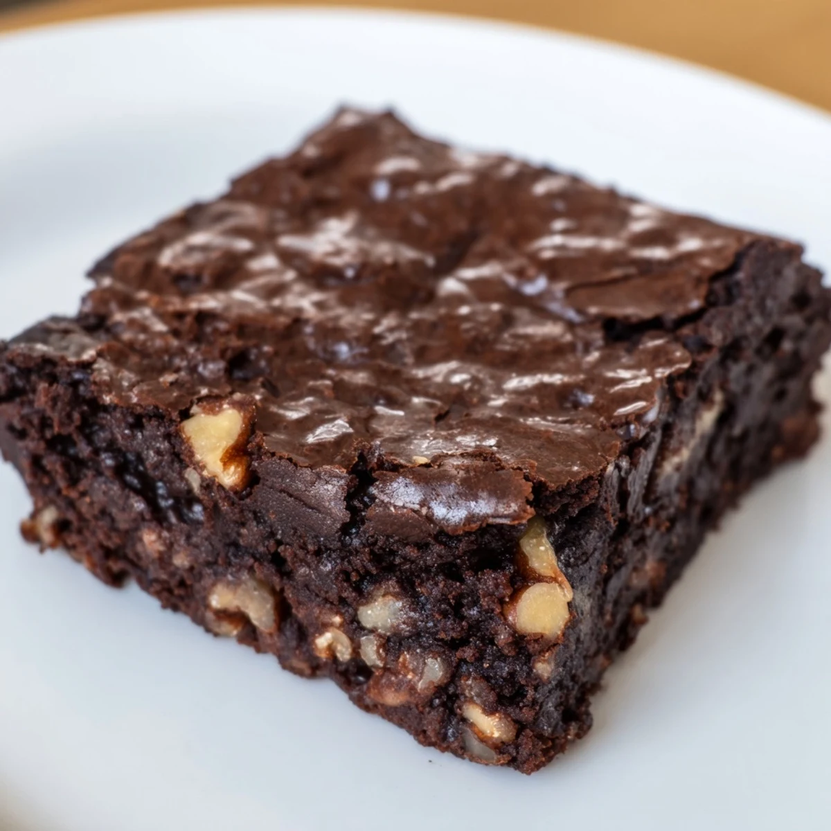 Warm, gooey Chocolate Fudge Brownies with walnuts, a decadent treat ready to slice and serve.