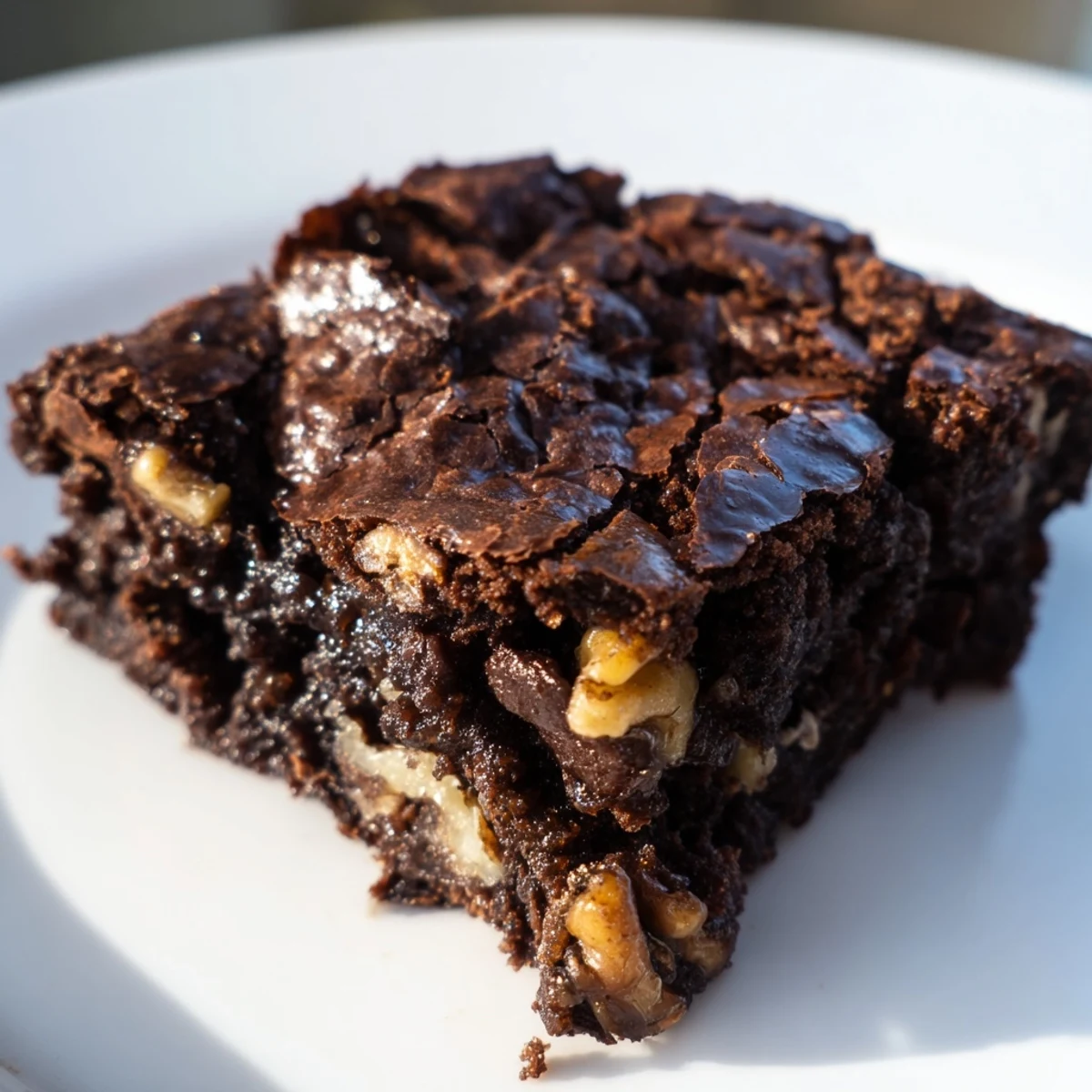 These homemade chocolate fudge brownies with walnuts are rich, dark, and perfectly sweet, ready to enjoy.
