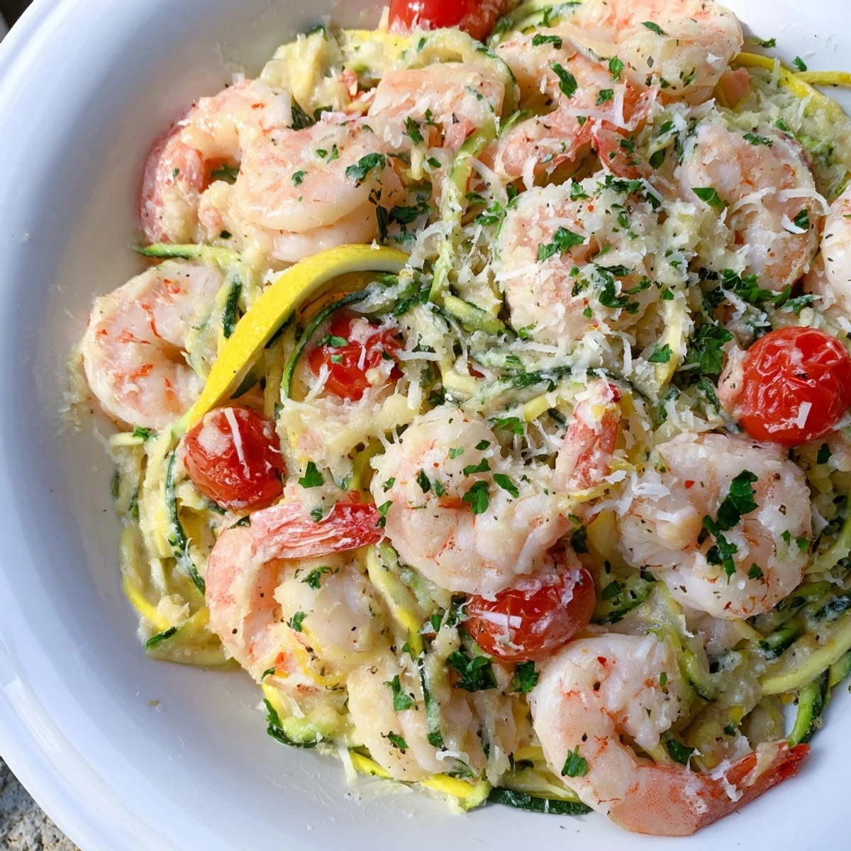 Creamy Garlic Shrimp Zucchini