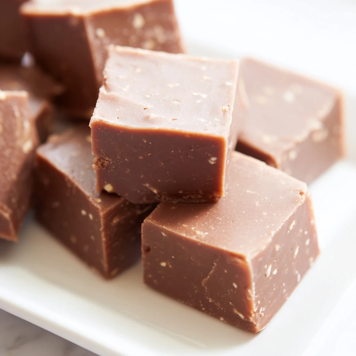 Cut squares of Irish Cream Fudge reveal a smooth, melt-in-your-mouth texture, perfect for gifting or dessert.
