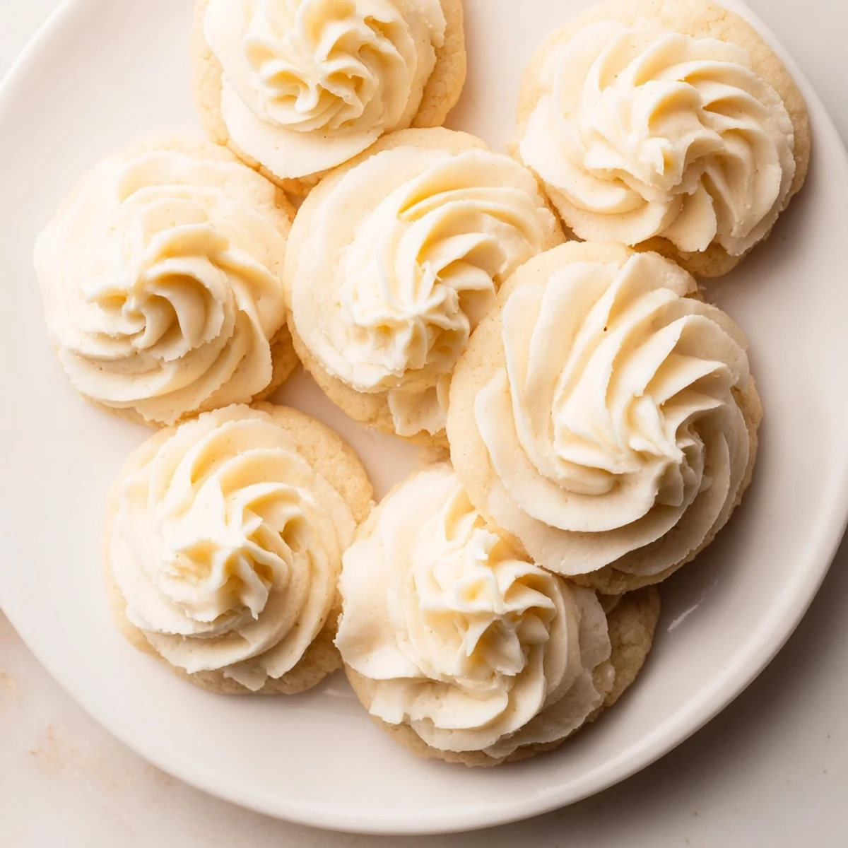 A bowl of fluffy Easy Sugar Cookie Frosting with a creamy vanilla scent, ready to spread on holiday cookies.
