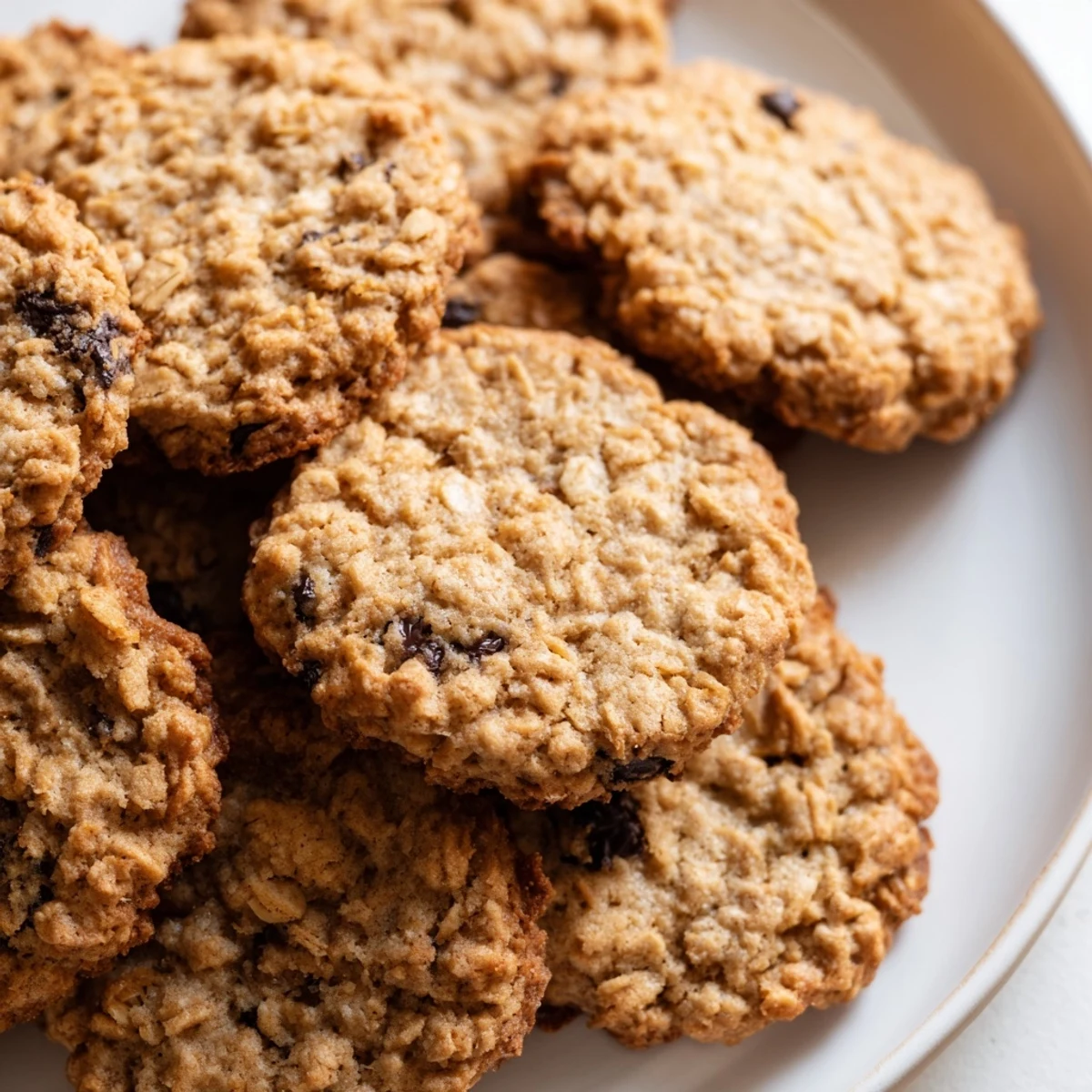 These easy 4 Ingredient Crispy Chocolate Oat Cookies have a crunchy texture and rich chocolate flavor, perfect for enjoying with a cold glass of milk.