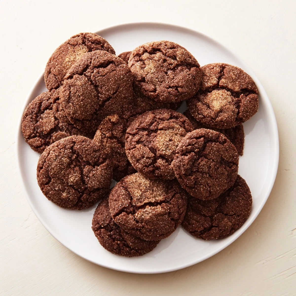 Warm Chocolate Snickerdoodles resting on a wire rack, releasing the comforting aroma of rich cocoa and sweet cinnamon.