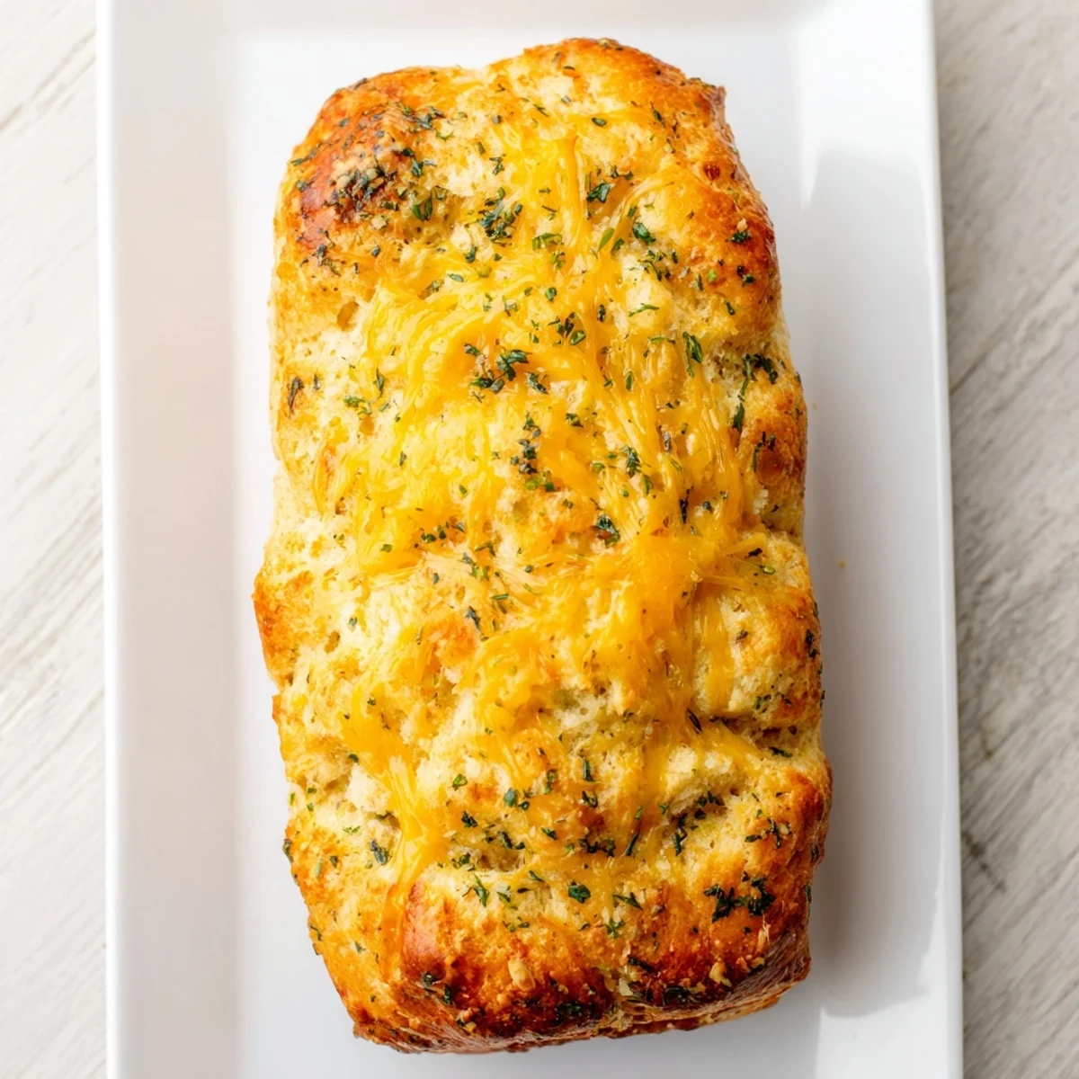 Freshly baked Red Lobsters Cheddar Bay Biscuit Loaf with golden edges and melted cheddar cheese.