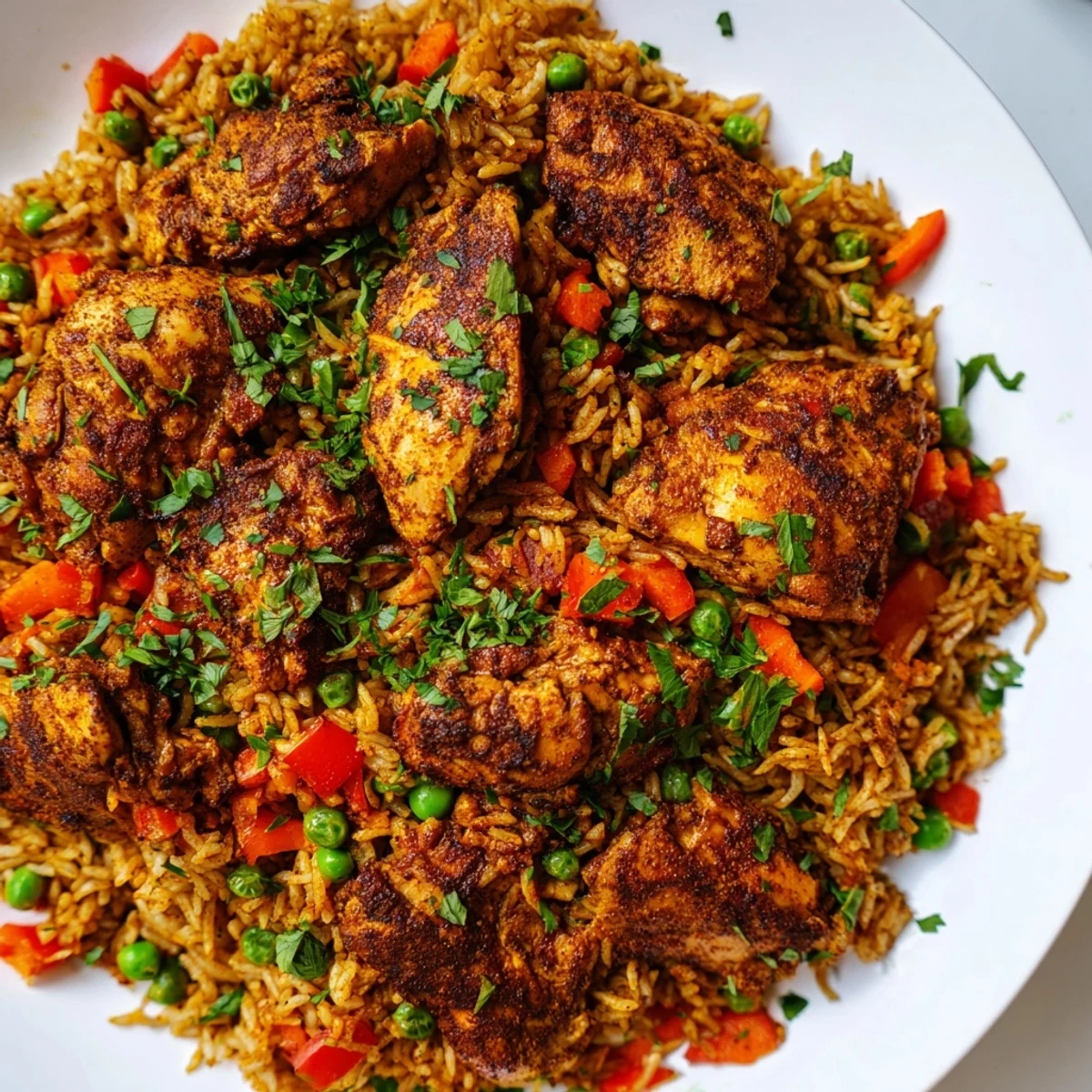 Fragrant Middle Eastern shawarma chicken and rice cooked in one pot with warming aromatic spices