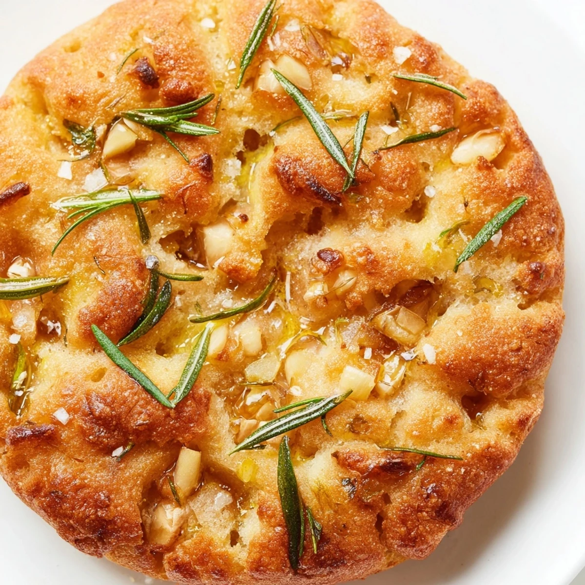 Golden Garlic Rosemary Focaccia Muffins fresh from the oven with crispy, herb-flecked tops