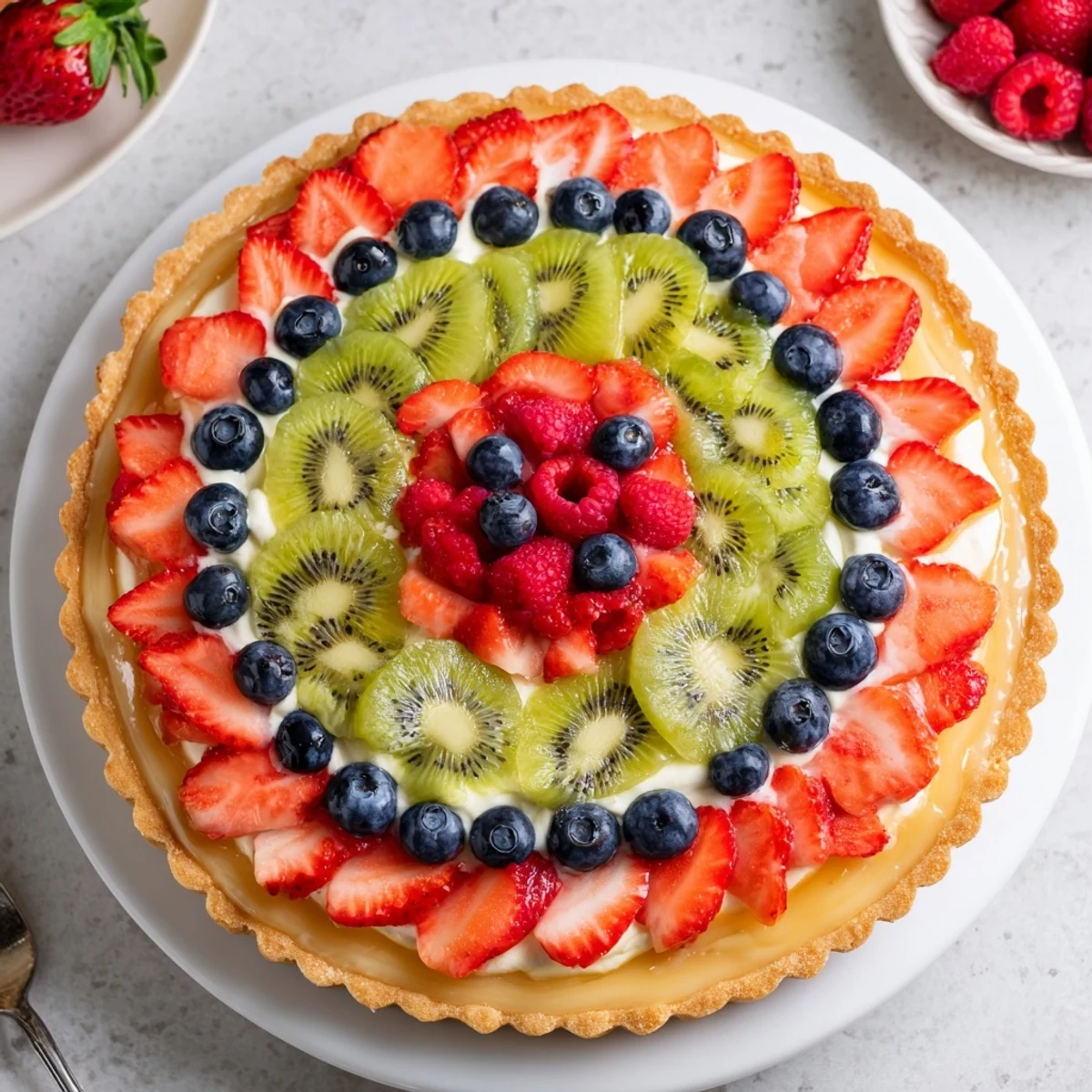 Creamy filling and buttery crust in a chilled Fruit Tart With Mascarpone