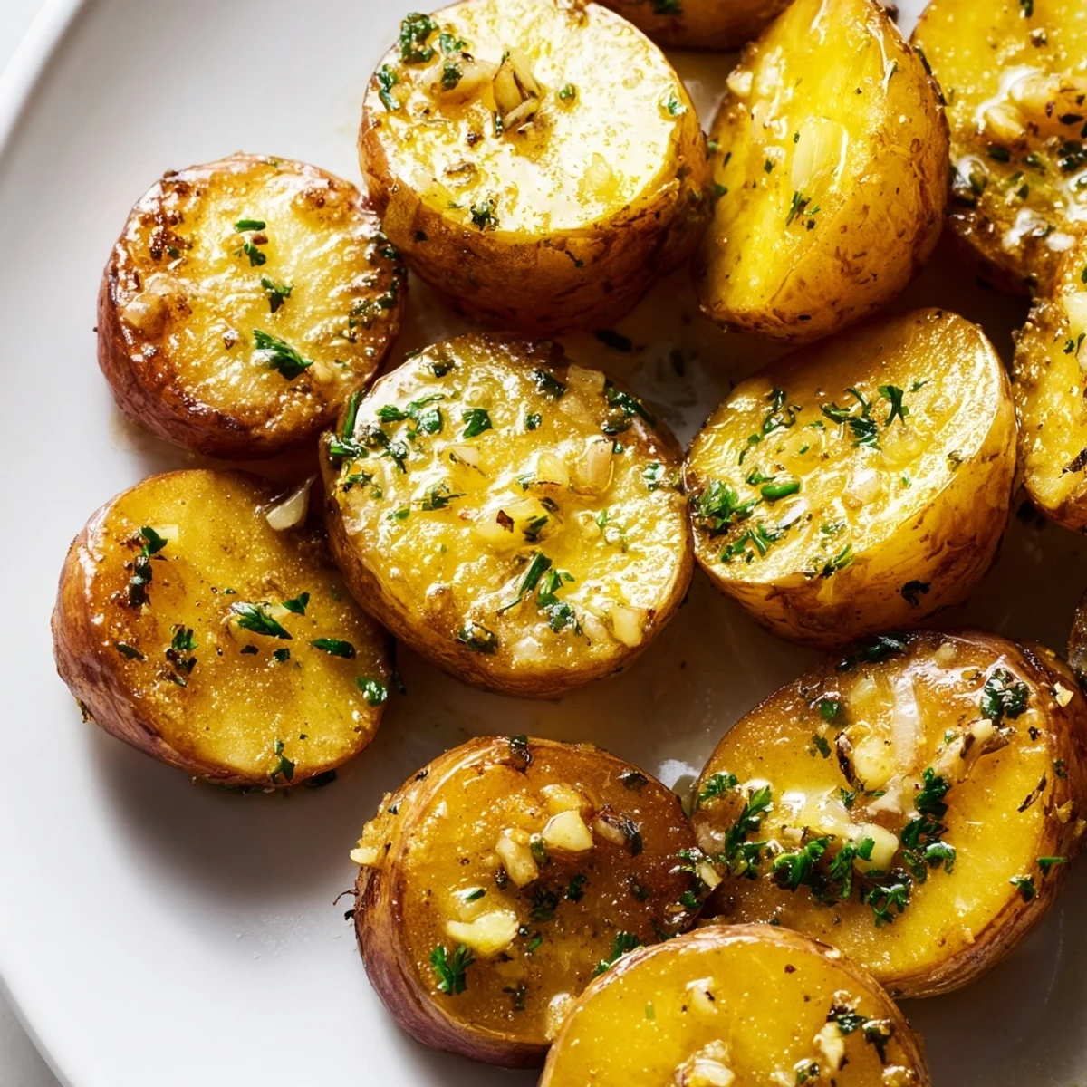 Close-up of crispy low-carb roasted radishes tossed with olive oil, thyme, and rosemary for a healthy side dish