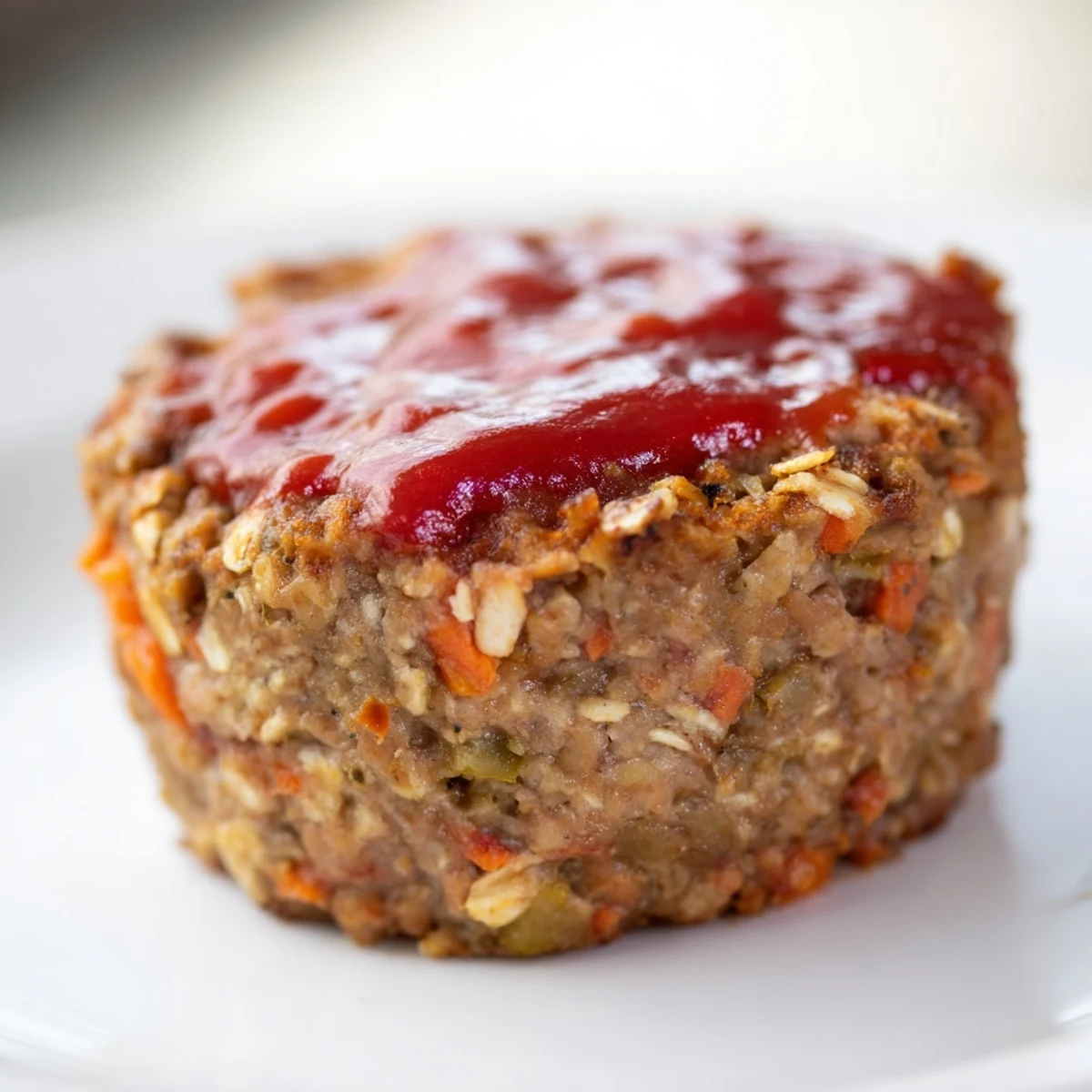 Golden brown turkey meatloaf muffins topped with glazed ketchup in a muffin tin