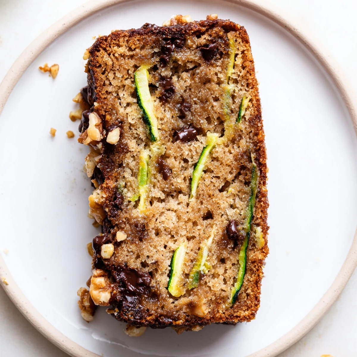 Homestyle Zucchini Banana Bread loaf cooling on wire rack, golden crust